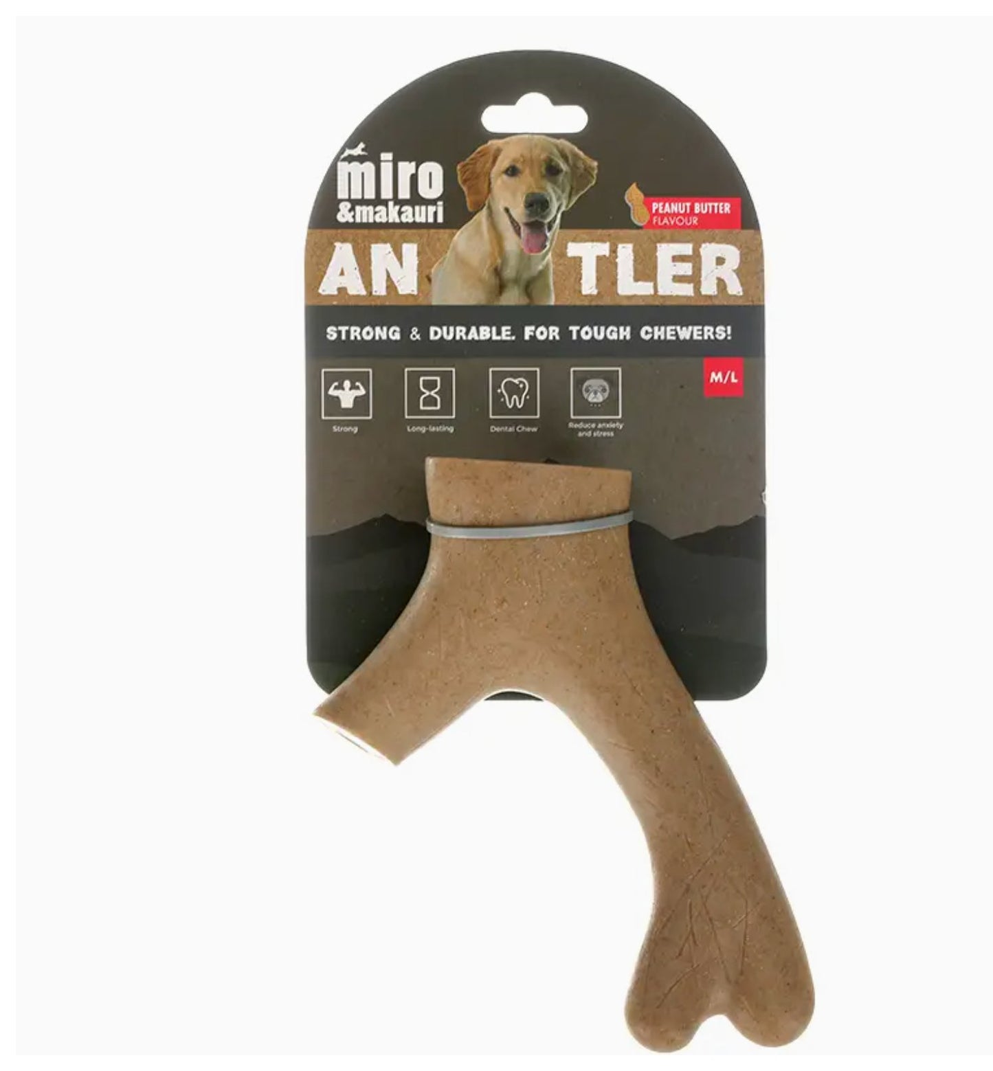 Antler Chew - Peanut Butter - Tough Chewer - Chewbox Natural Dog Chew - Grain & Gluten Free