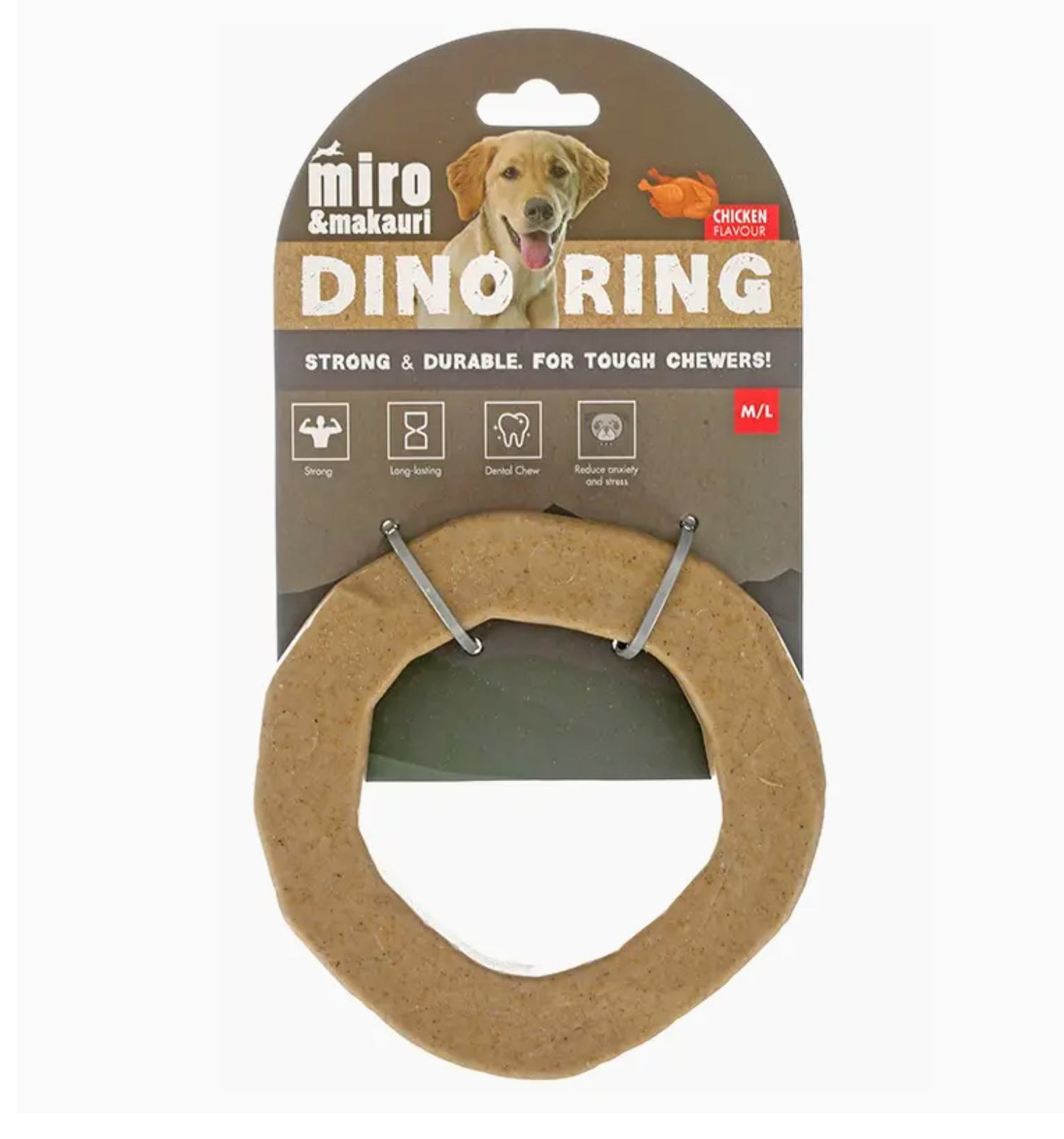 Dino Ring Toy - Chicken Flavour - Tough Chew - Chewbox Natural Dog Chew - Grain & Gluten Free