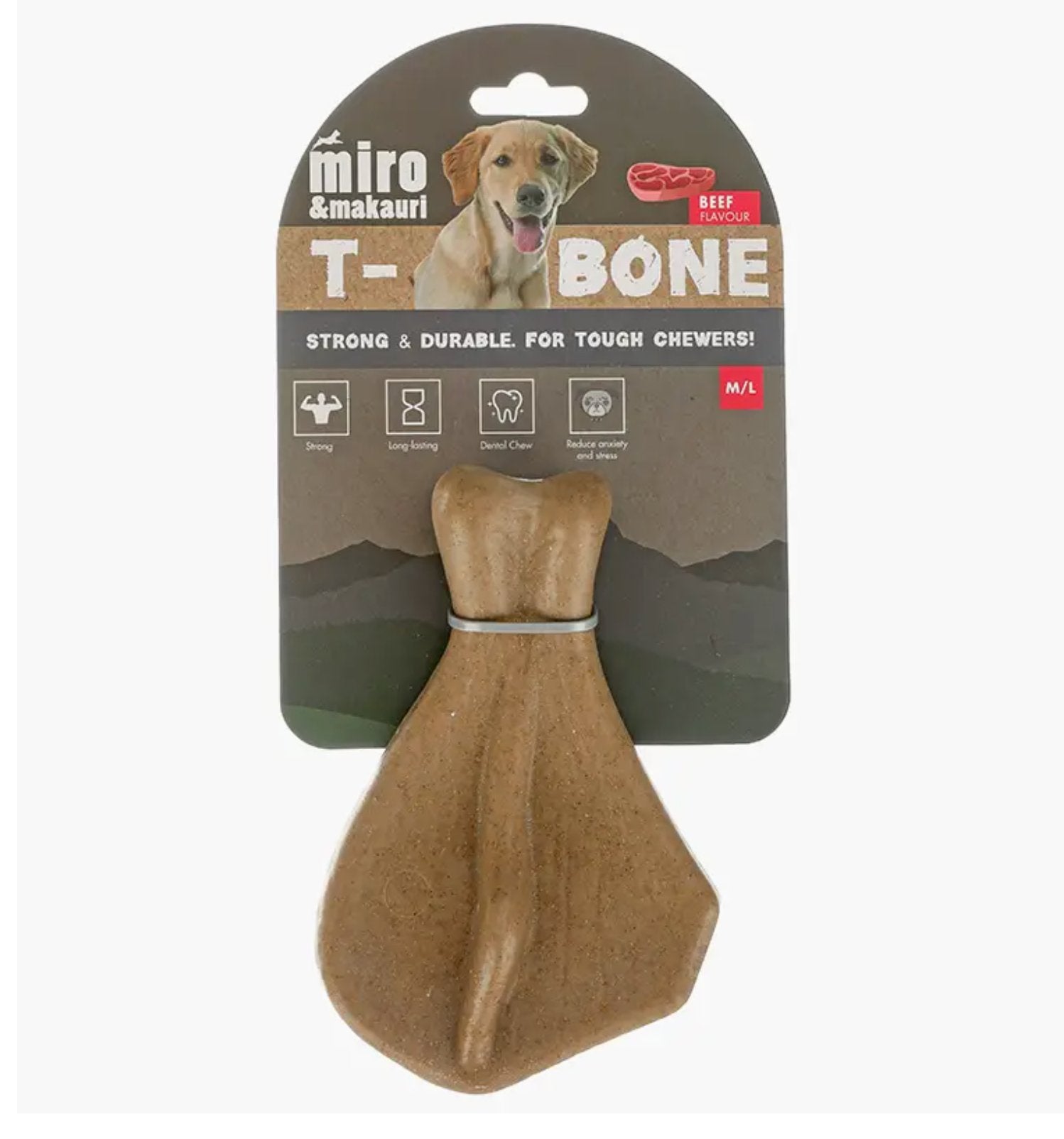 T Bone Chew Beef Flavour Tough Chewer All Natural Dog