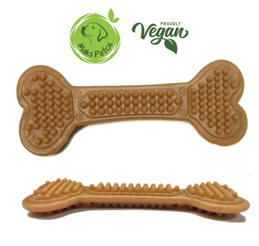 Vegetarian BumpiBones - Peanut Butter & Banana Dental Bone - Chewbox Natural Dog Chew - Grain & Gluten Free