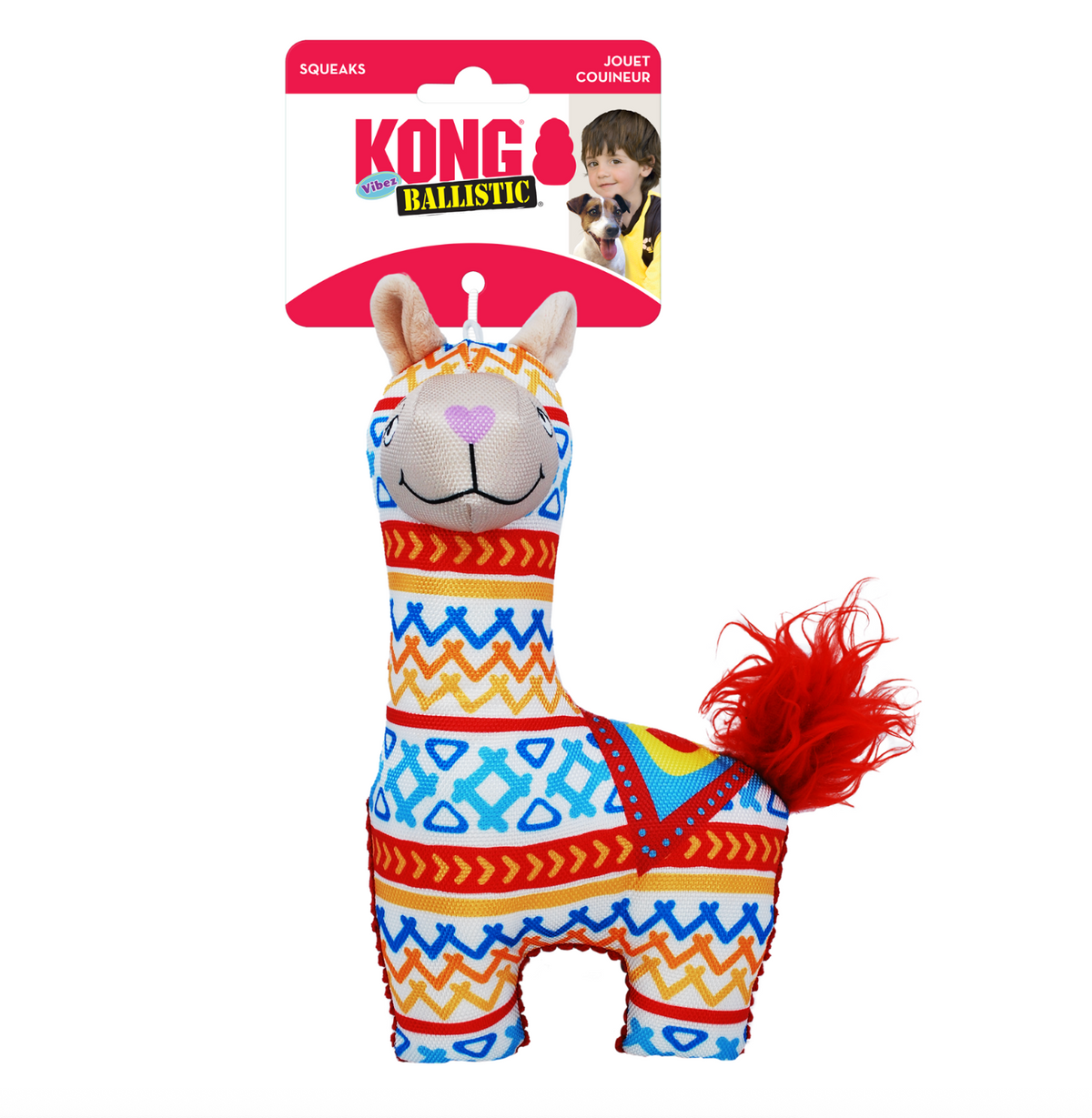 KONG Ballistic Vibes Llama Plush Dog Toy - Chewbox