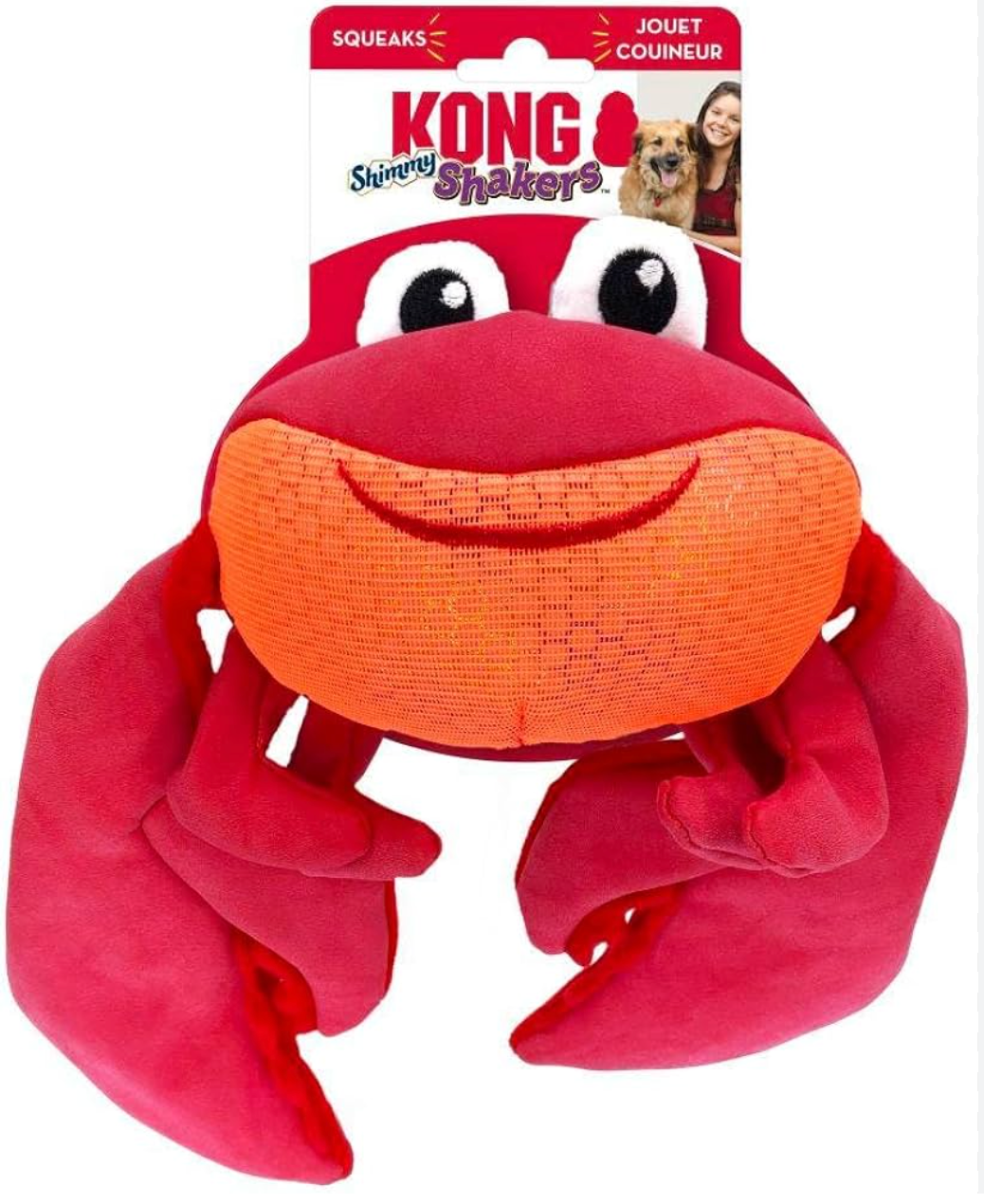 KONG Shimmy Shakers Crab Plush Dog Toy - Dogs Go Shop