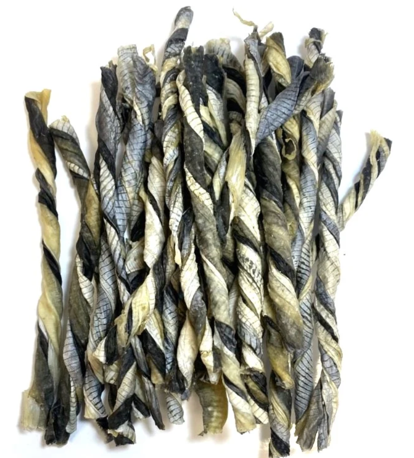Fish Skin Twists, soft omega 3 rich fish chew for puppies and senior dogs