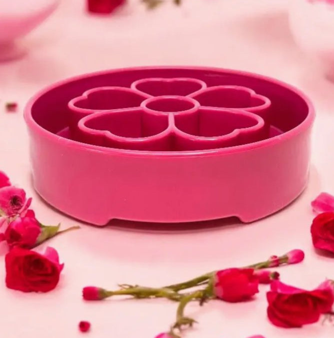SodaPup Flower eBowl in pink for slow feeding