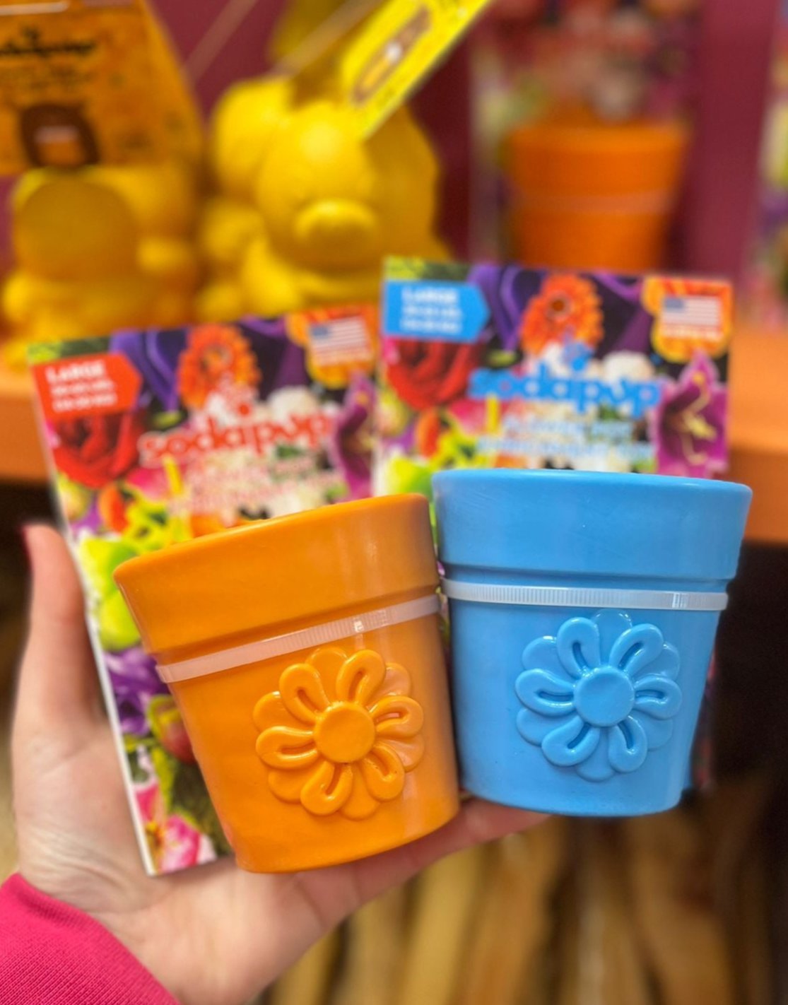 SodaPup Flower Pot eCup dog treat dispenser toy
