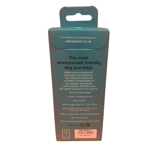 Adios Eco Friendly Compostable Poo Bags - Chewbox Natural Dog Chew - Grain & Gluten Free