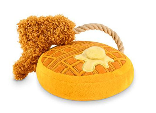 Barking Brunch Chicken & Woofles Plush Dog Toy - Chewbox Natural Dog Chew - Grain & Gluten Free