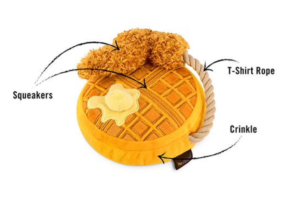 Barking Brunch Chicken & Woofles Plush Dog Toy - Chewbox Natural Dog Chew - Grain & Gluten Free