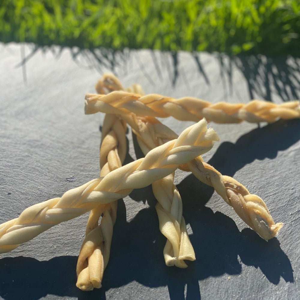 Extra Large Braided Lamb Skin Plaits - Dogs Go Shop Natural Dog Chew - Grain & Gluten Free