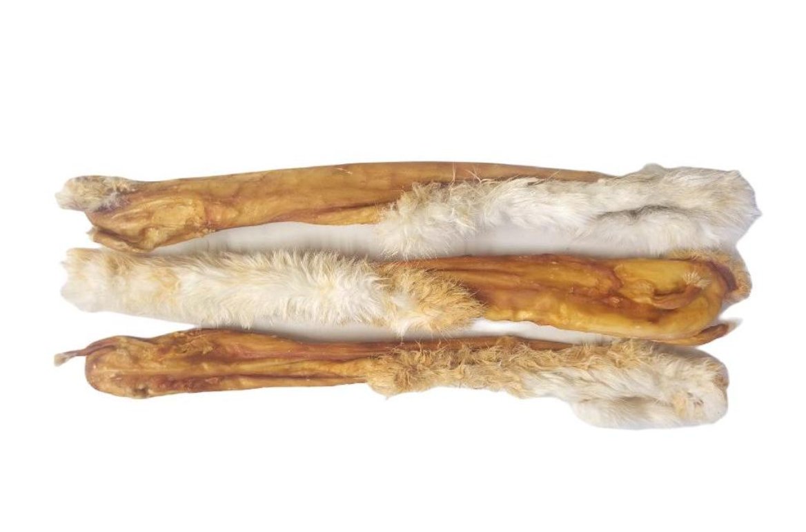 Rabbit Skin Slices with Fur Long 40cm - Chewbox Natural Dog Chew - Grain & Gluten Free