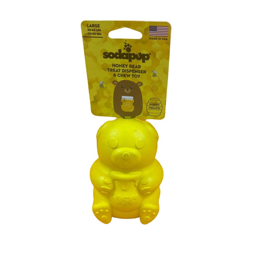 Sodapup Honey Bear Chew and Treat Dispenser - Chewbox Natural Dog Chew - Grain & Gluten Free