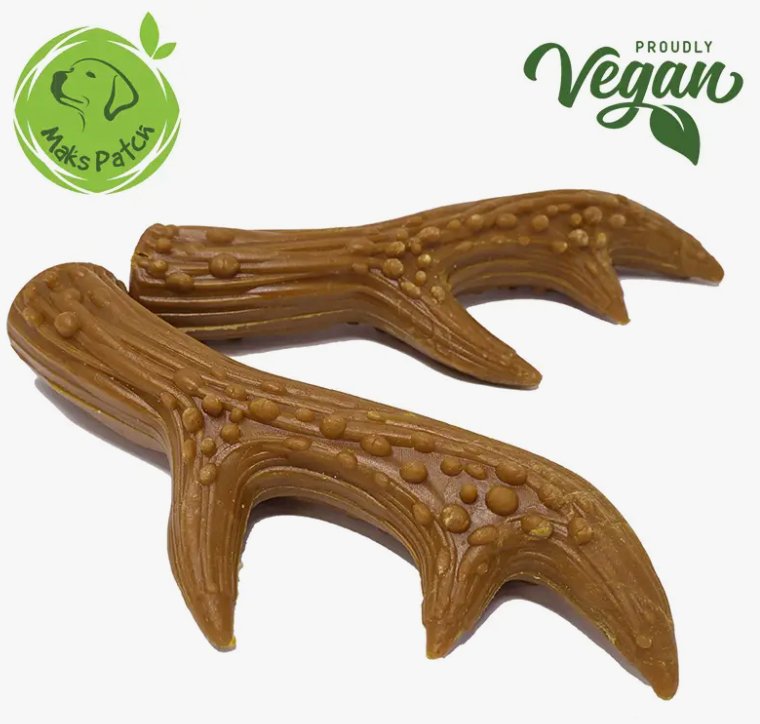 Vegetarian Peanut Butter Antlers - Dogs Go Shop Natural Dog Chew - Grain & Gluten Free